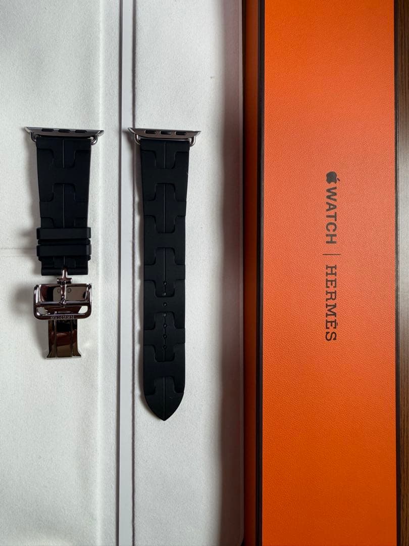 Apple Watch HERMES ブラックラバーバンド キリム 46m
