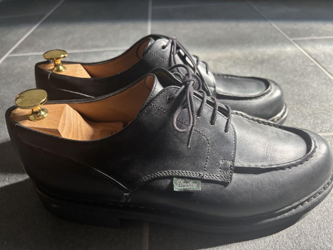 高級感 Paraboot 黒 レースアップシューズ 木製シューツリー付き - メルカリ 靴
