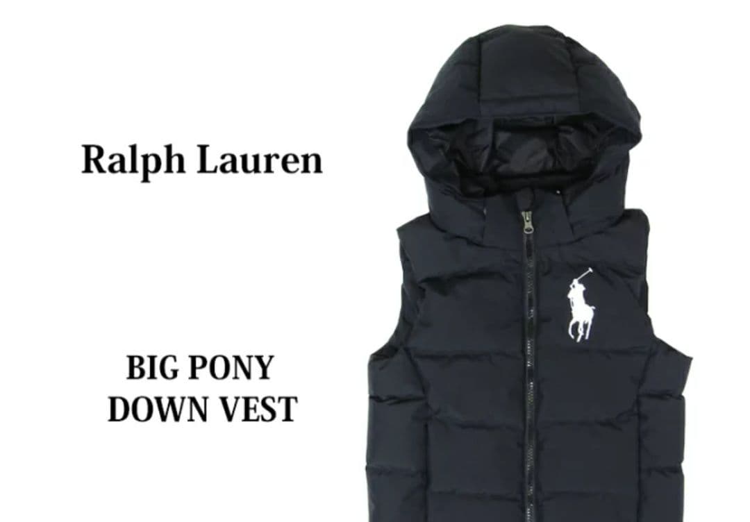 POLO RALPH LAUREN ブラックーダウンベストS POLO RALPH LAUREN