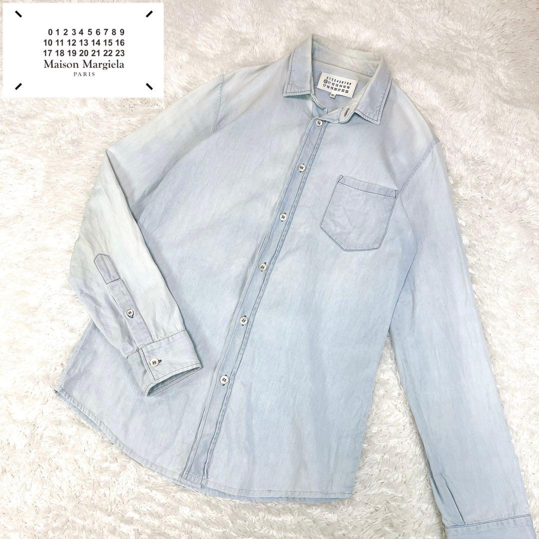 メゾンマルジェラ 長袖デニムシャツ 四つ糸タグ コーデュロイ 44サイズ