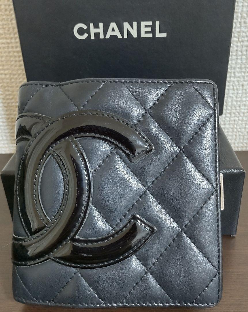 シャネル CHANEL カンボンライン 財布 折り財布 ブラック