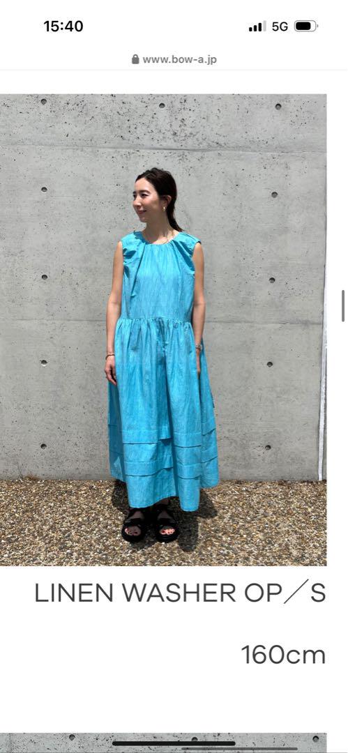 【500円引きクーポン】 完売品】M ONE-PIECE WASHER LINEN サイズbow.a ワンピース
