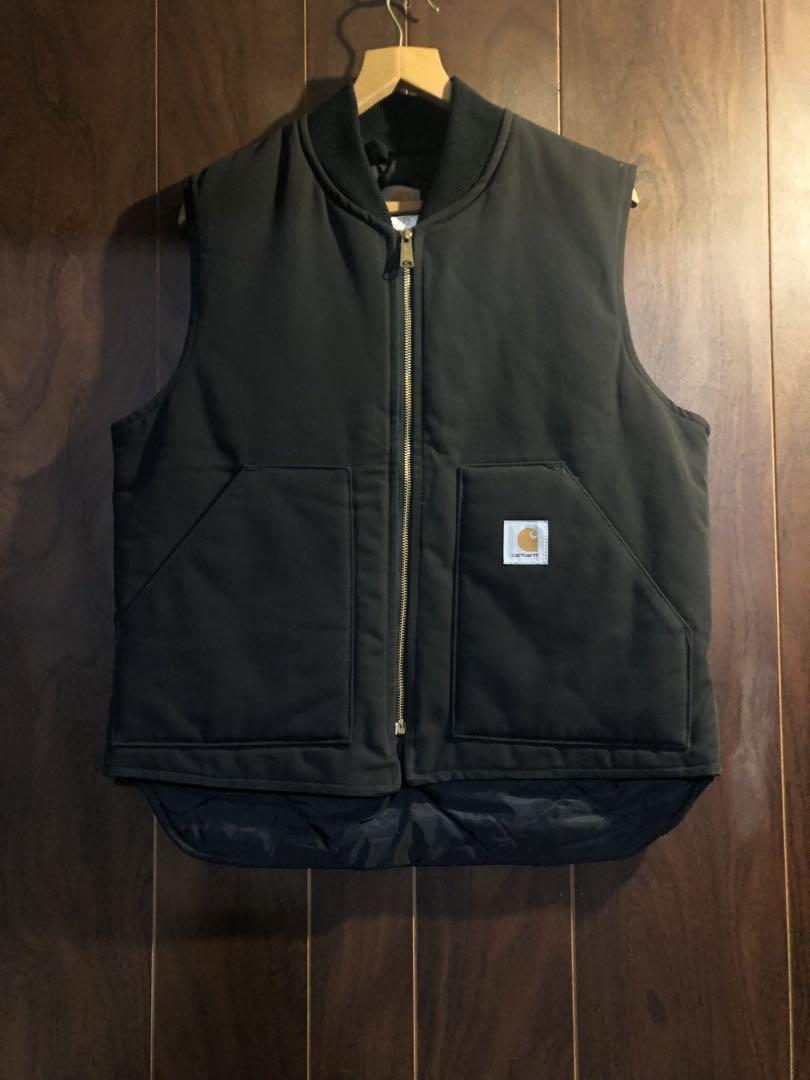 【美品】星タグUSA製 Carhartt ダックベスト 腰ゴム