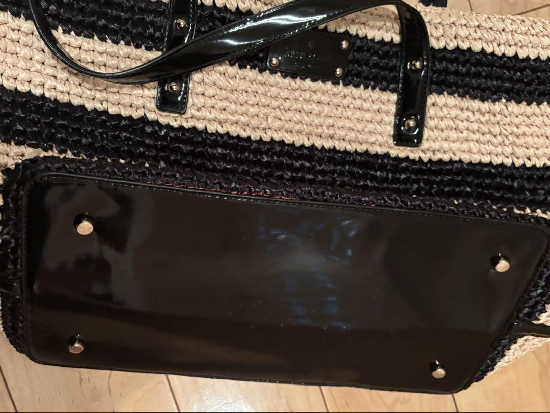 kate spade ストライプ かごバッグ - メルカリ