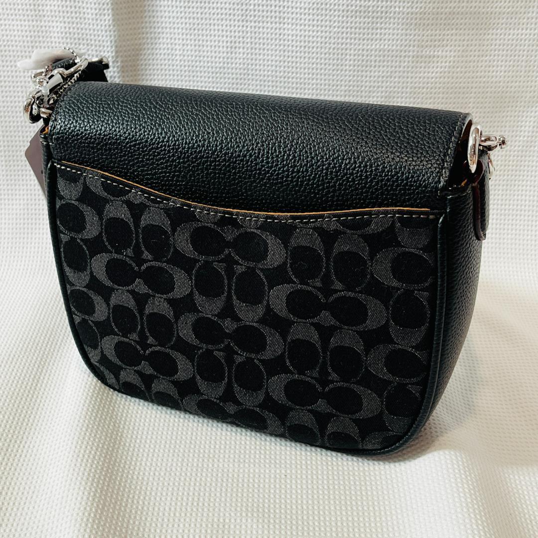 未使用 COACH CQ185 ショルダーバッグ ブラック シグネチャー 黒