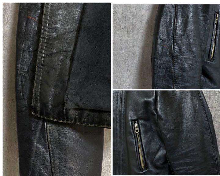 限定品得価 50s ヴィンテージ レザー ダブルライダースジャケットチンスト Oco1y-m77653509395 60s ユーロ 最新作限定SALE
