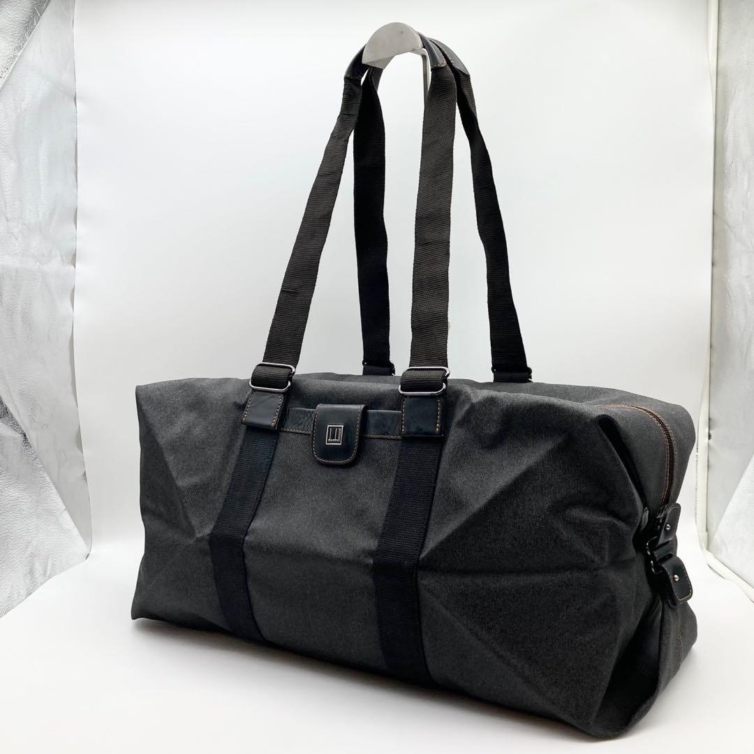 DUNHILL ダンヒル ボストンバッグ 2way グレー 出張 旅行 美品 DUNHILL ダンヒル ボストンバッグ 2way グレー 出張 旅行 美品