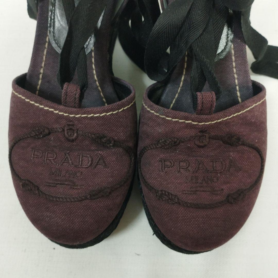 PRADA プラダ カパナ エスパドリーユ ウェッジソールサンダル