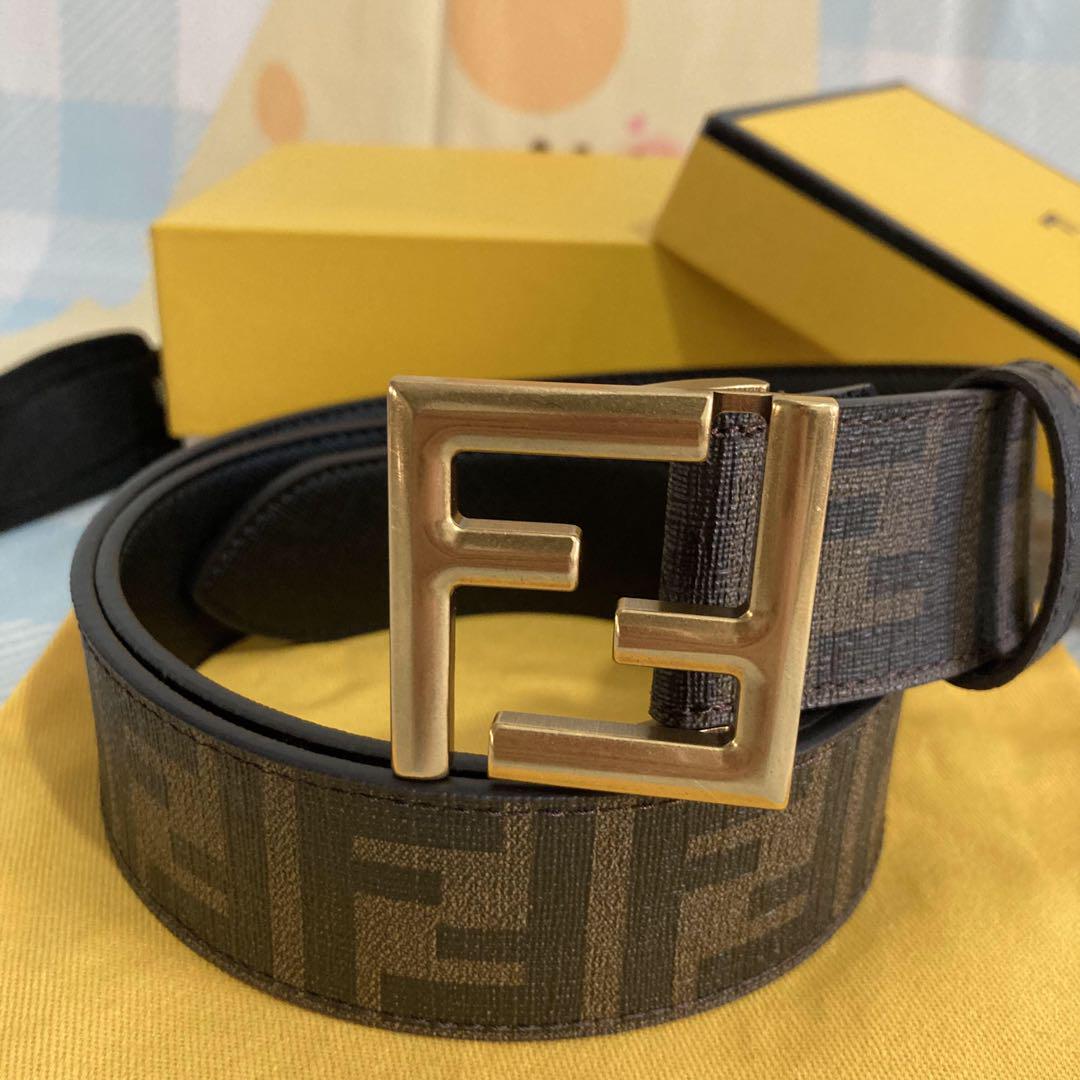 FENDI ズッカ柄 ベルト リバーシブル レザー