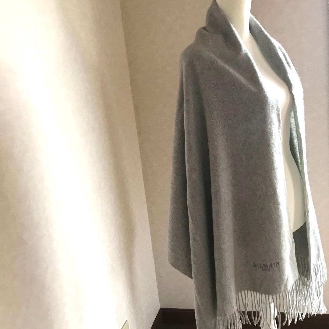 BALMAIN バルマン 100%カシミヤマフラー 未使用 BALMAIN PARIS バルマン 大判 カシミヤ100% マフラー新品未使用 - メルカリ