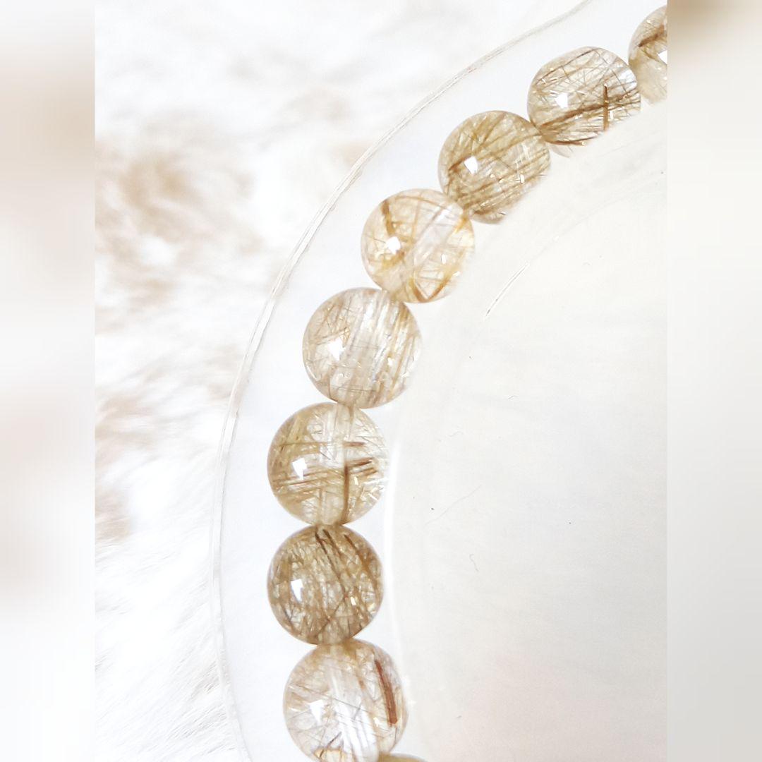 おたま☆美しい針☆シルバールチルクォーツ6mm☆パワーストーン