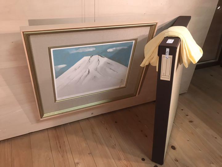 奥村土牛　富士　シルクスクリーン　送料込　証明シール　箱有　56×53 Yahoo!オークション -「奥村土牛 富士」の落札相場・落札価格