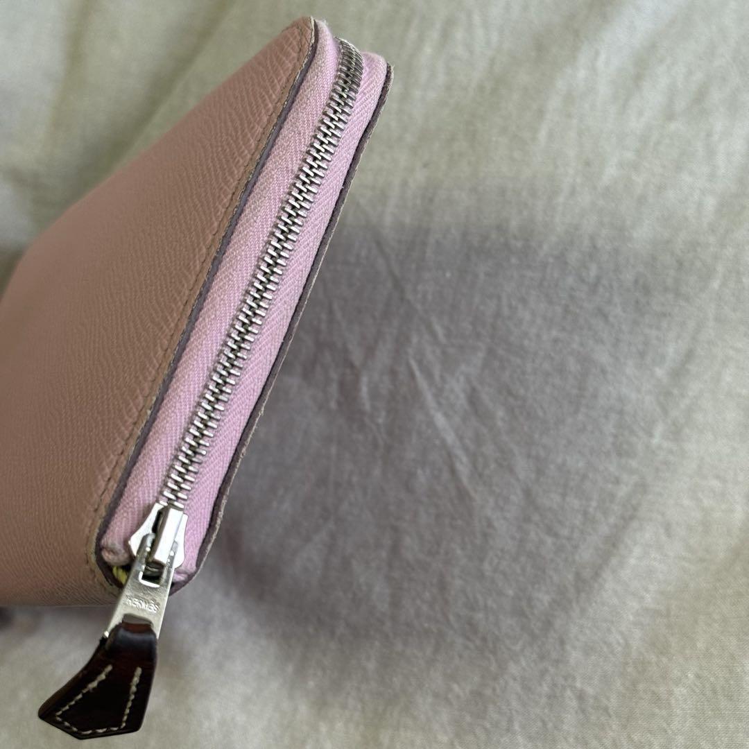 正規品 HERMES エルメス シルクイン ロング 長財布 モーヴシルベストル