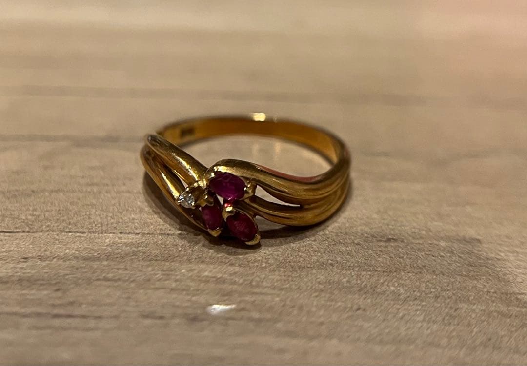 パール ルビーリングセットやや傷や汚れあり