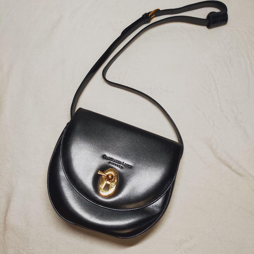 美品 GIANFRANCO LOTTI ショルダーバッグ 高級 ターンロック