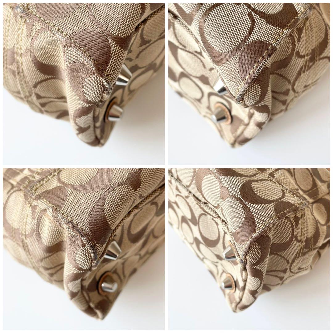【美品】COACH ハンプトンズ キャリーオール シグネチャー トートバッグ コーチ ハンプトンズ シグネチャー ミディアム キャリーオール