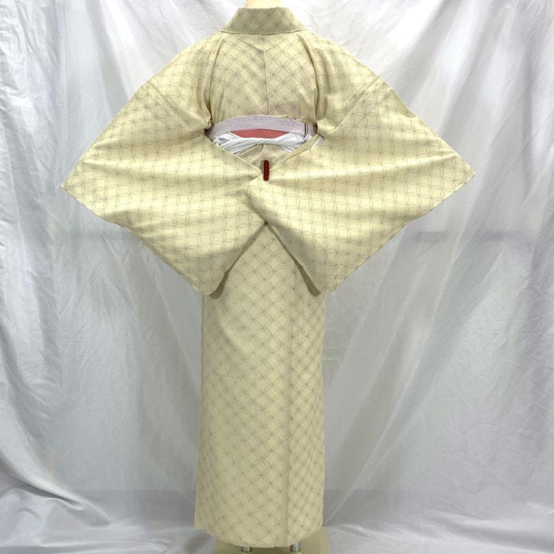 ☆【最終値下げ】405mk64☆夏着物 小紋 絽 金彩 七宝☆美品 画像3