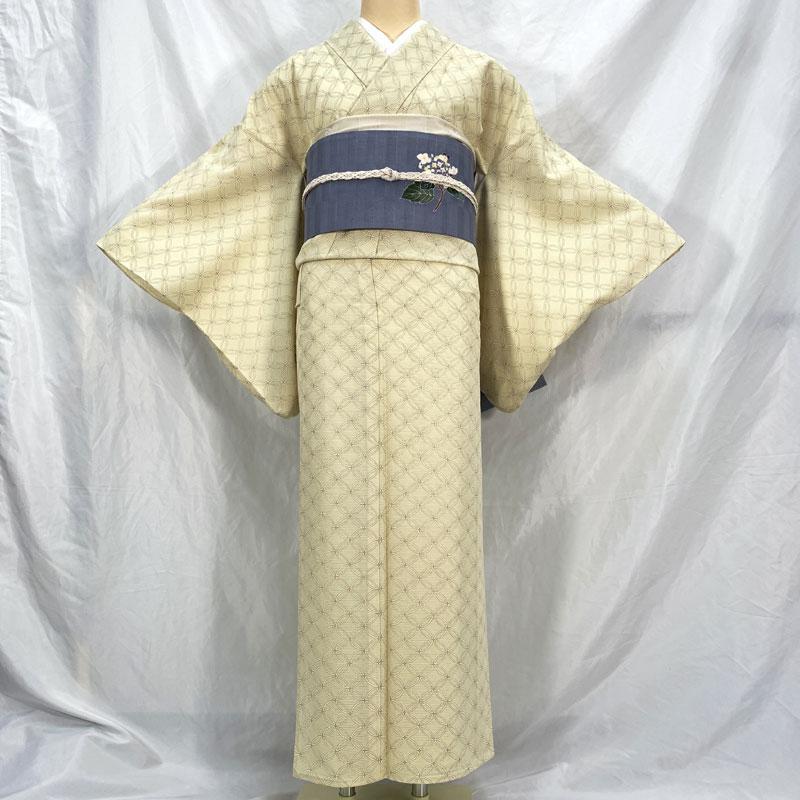☆【最終値下げ】405mk64☆夏着物 小紋 絽 金彩 七宝☆美品 画像5