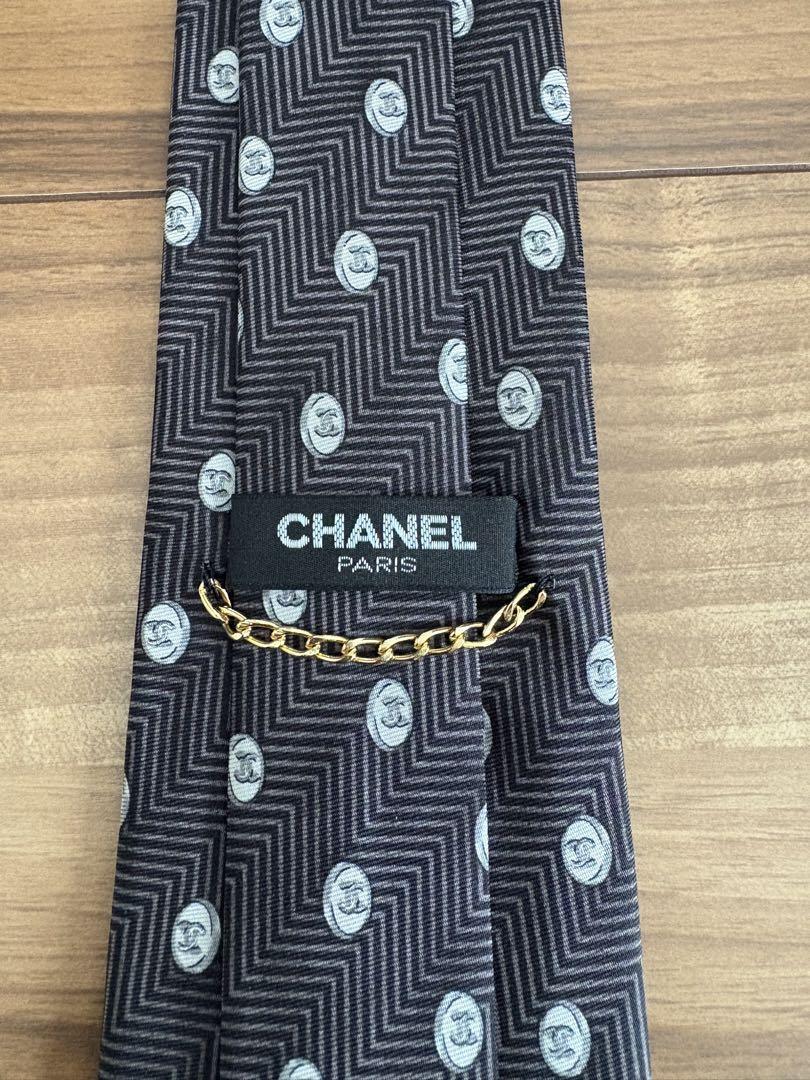 CHANEL ネクタイ ココマーク ドット柄 ブラック シャネル