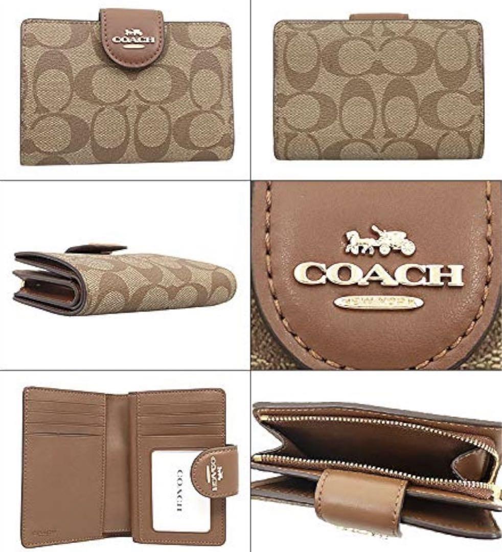 新品 未使用品 COACH コーチ 二つ折り財布 アウトレット品 コンパクト財布 新品 未使用品 COACH コーチ 二つ折り財布 アウトレット品