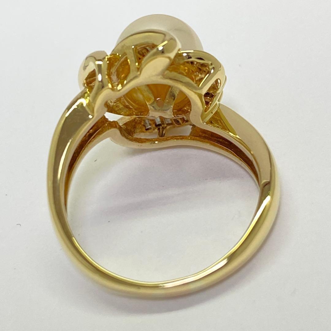 K18 あこや真珠リング 8.3mm アコヤパール 本真珠 ダイヤモンド入り K18 あこや真珠リング 8.3mm アコヤパール 本真珠 ダイヤモンド入り