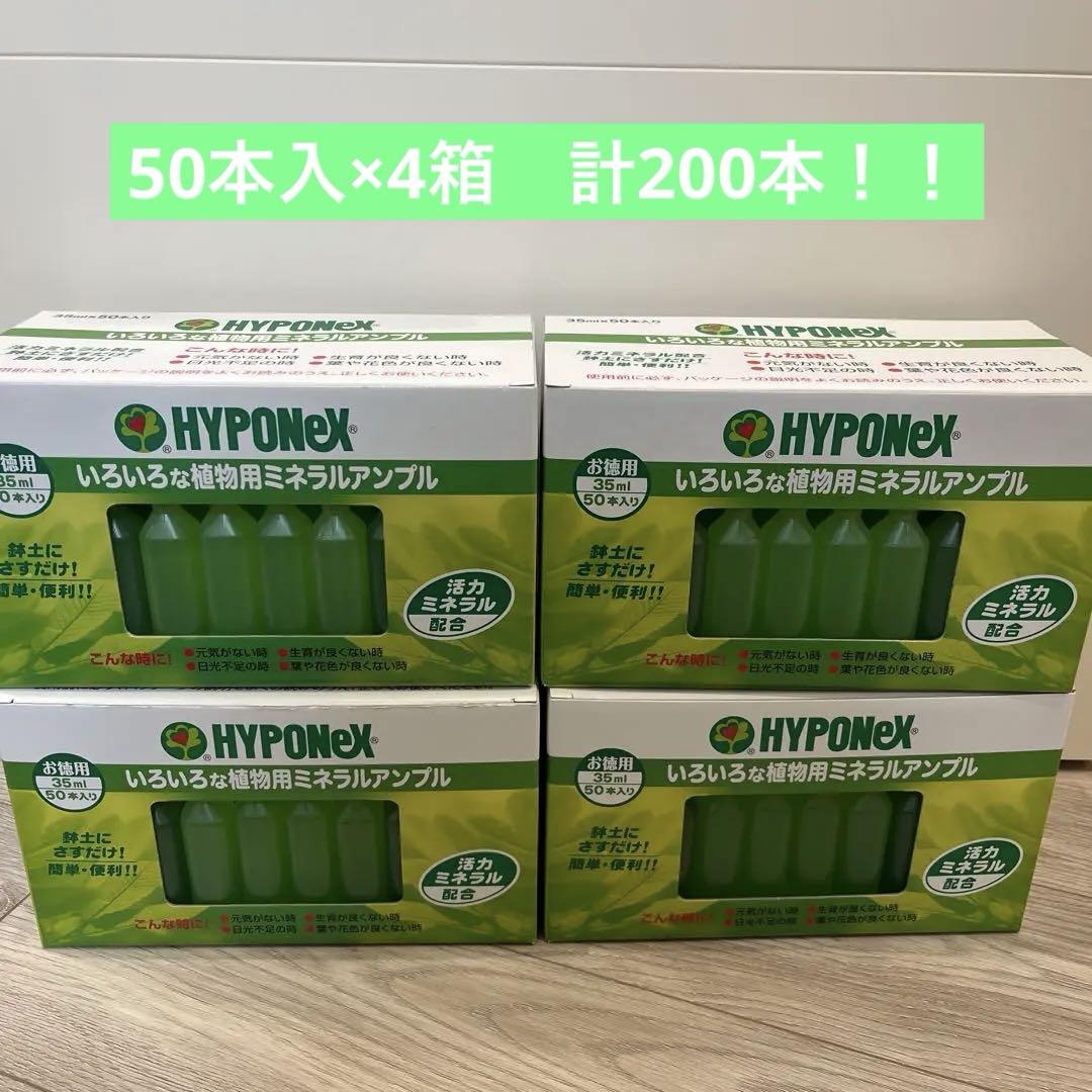 新品　ハイポネックス　植物用ミネラルアンプル　50本入×4箱　計200本