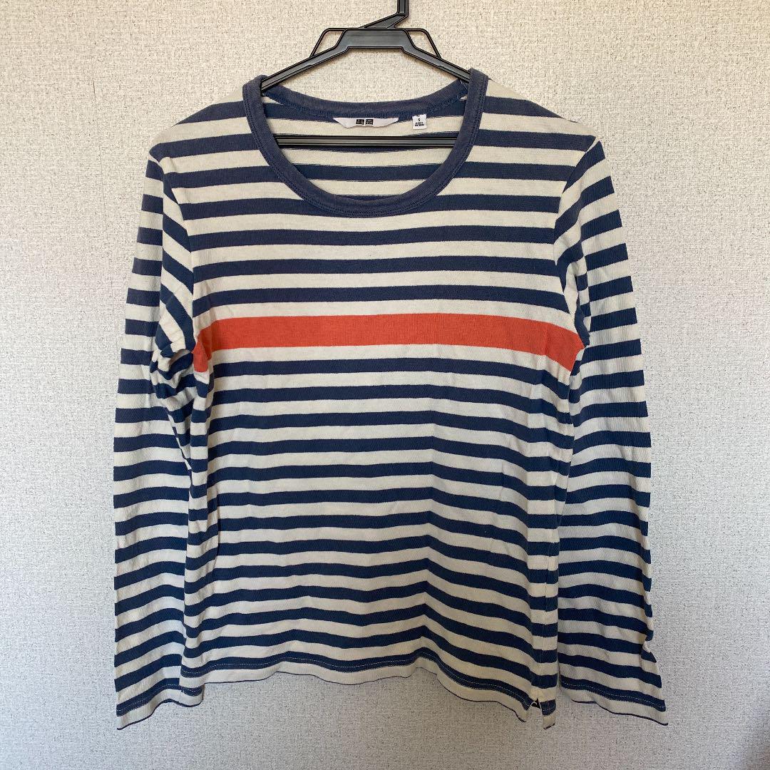 メルカリ Uniqlo メンズ ボーダーカットソー 長袖 S Tシャツ カットソー 七分 長袖 400 中古や未使用のフリマ