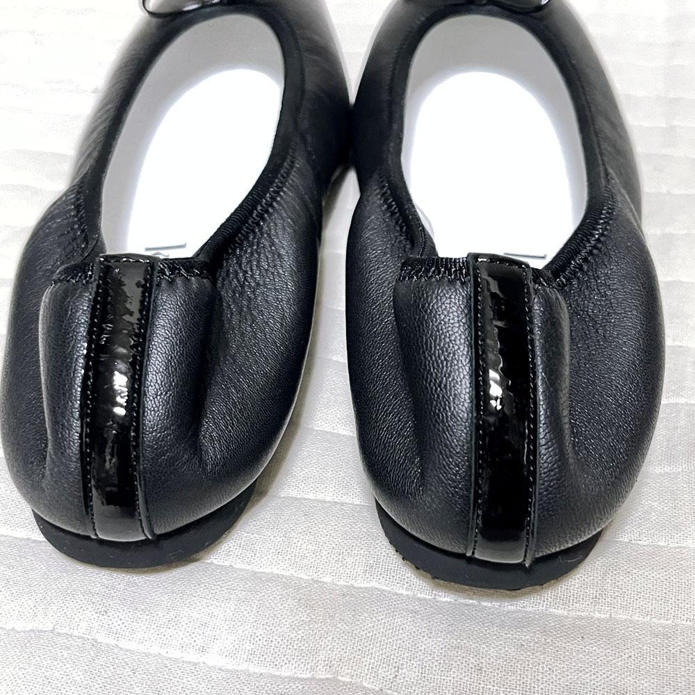 極美品 kurun tokyo スクエアトゥ バレエシューズ 撥水 ブラック