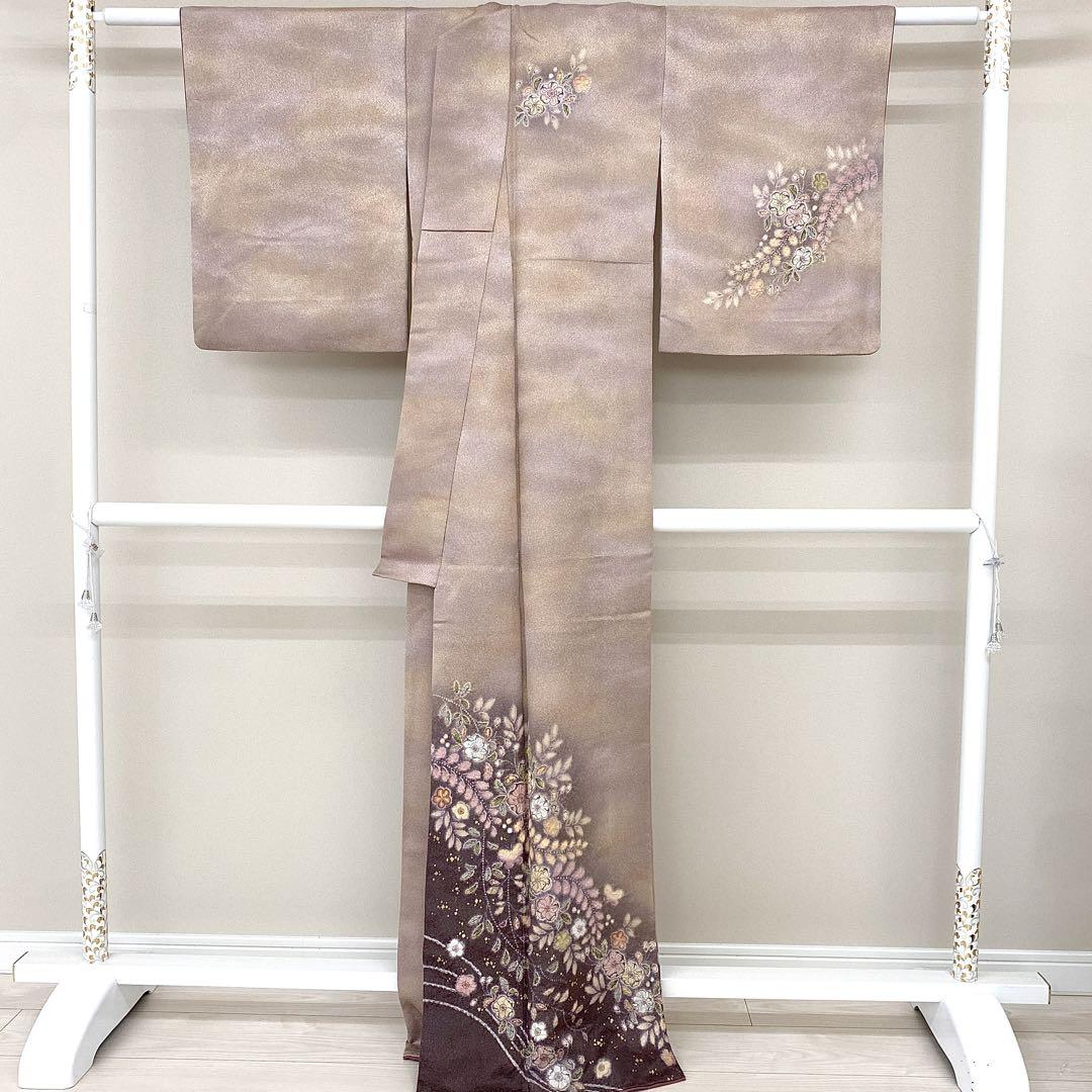 K0418 美品 逸品 翠山工房 正絹 訪問着 袋帯 長襦袢 3点セット 画像2