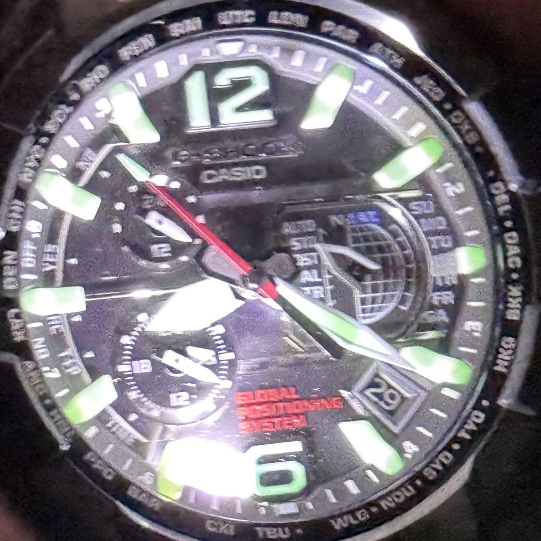②極美品 G-SHOCK GPW-1000 GPS電波ソーラー ブラック ブルー