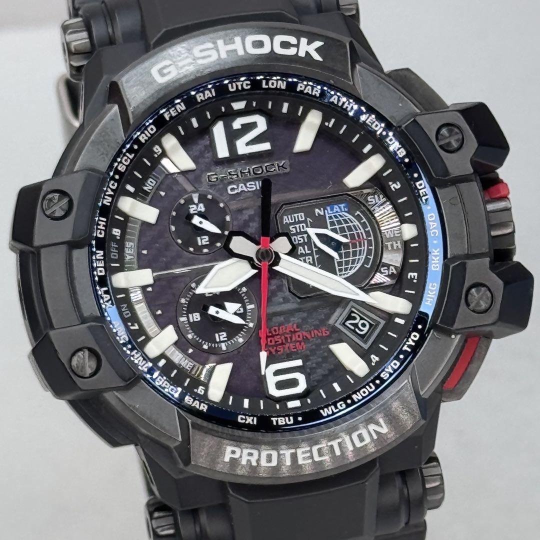 ②極美品 G-SHOCK GPW-1000 GPS電波ソーラー ブラック ブルー