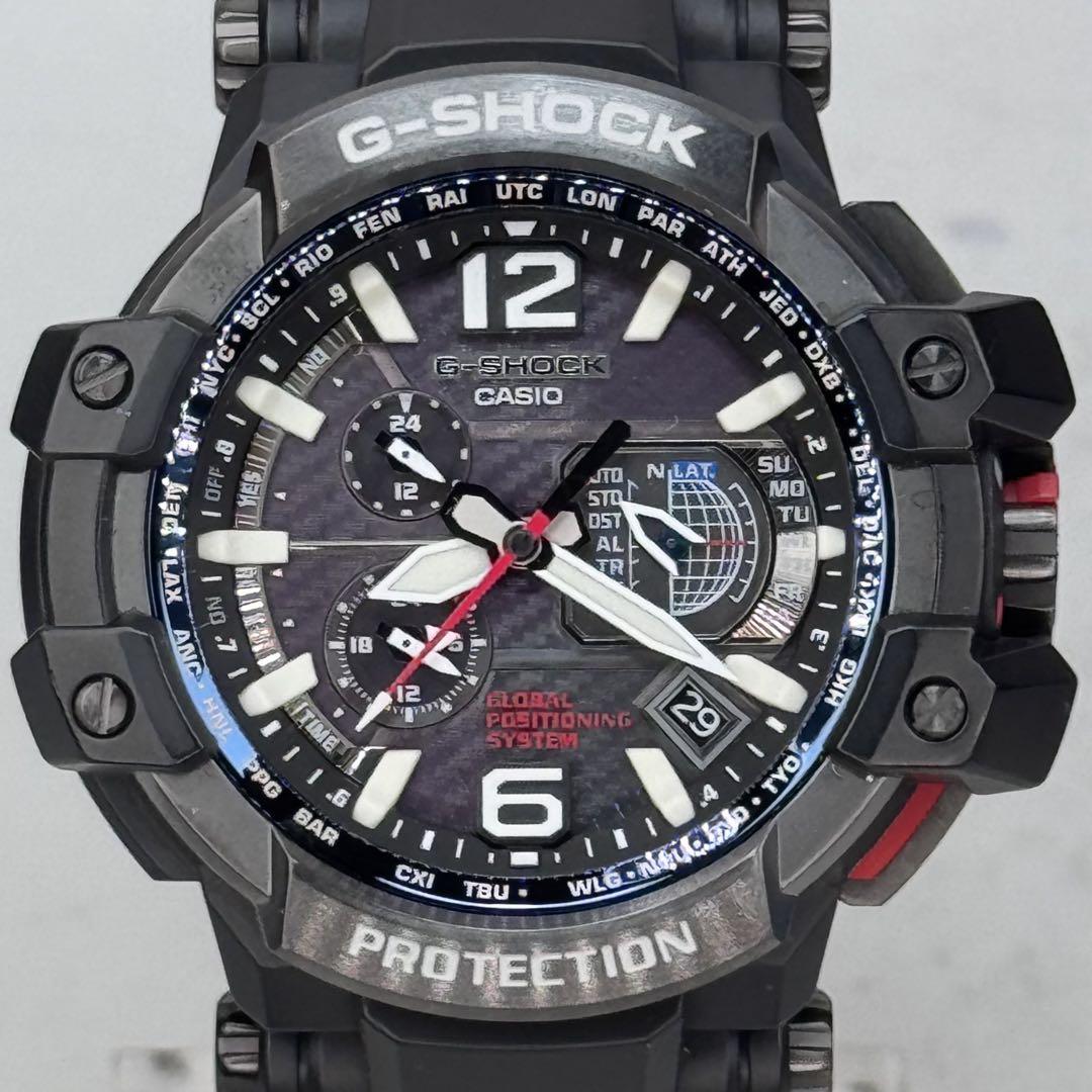 ②極美品 G-SHOCK GPW-1000 GPS電波ソーラー ブラック ブルー