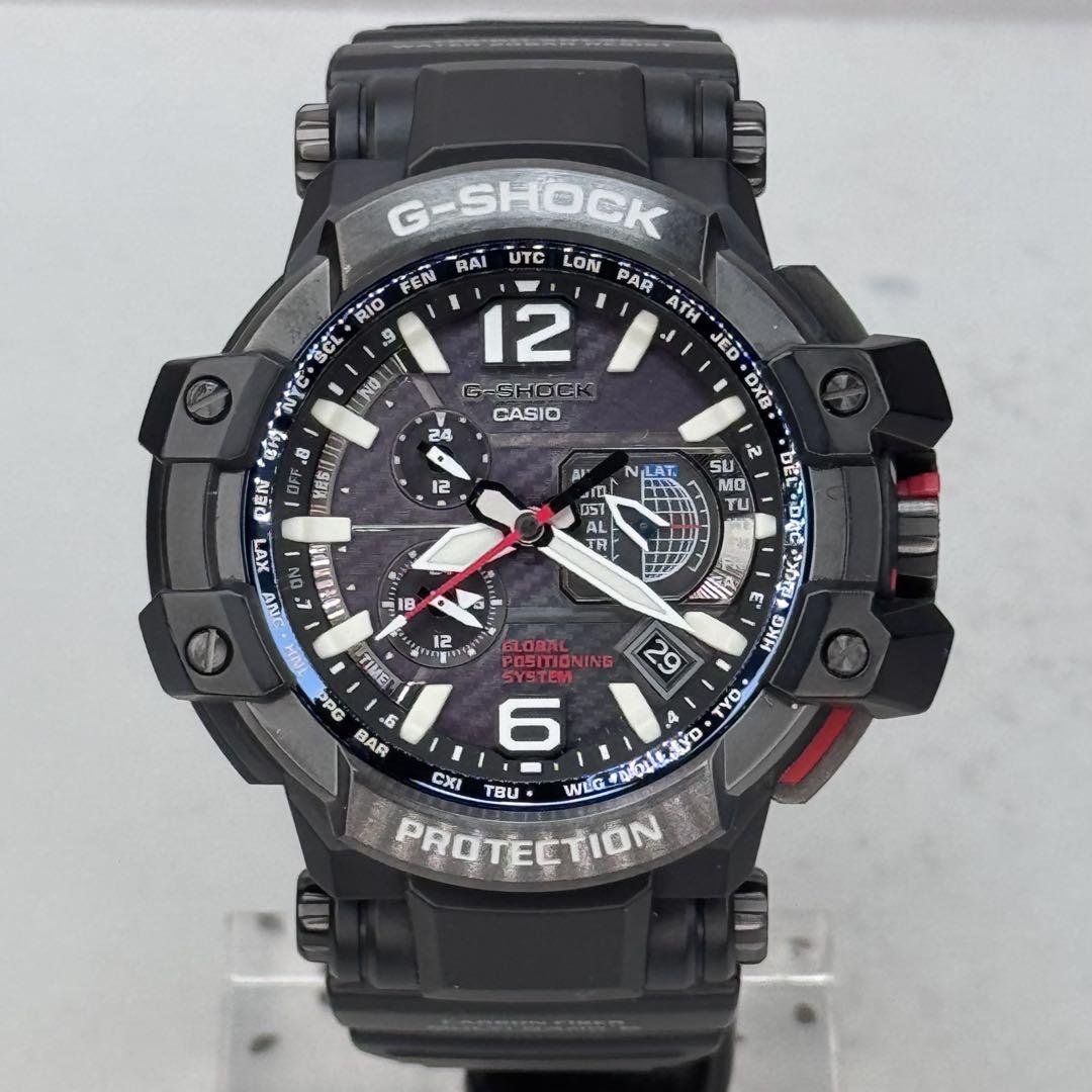 ②極美品 G-SHOCK GPW-1000 GPS電波ソーラー ブラック ブルー