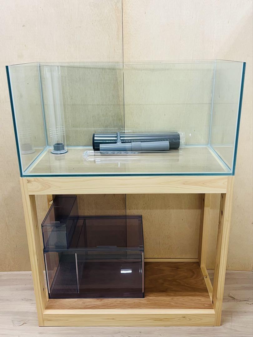 1点限定　450×300×360㎜オールガラスオーバーフロー水槽 セット 450×300×360オールガラスオーバーフロー水槽セット クリアシリコン