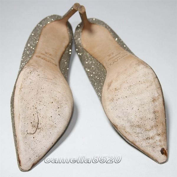 ス*ー様 Jimmy Choo Romy 85mm グリッター 36.5 23.