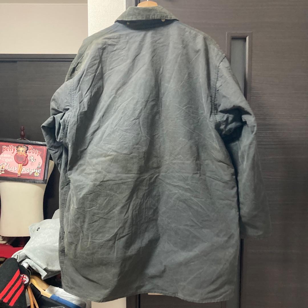 激レア 90s Barbour Border オイルドジャケット ブラック 紫