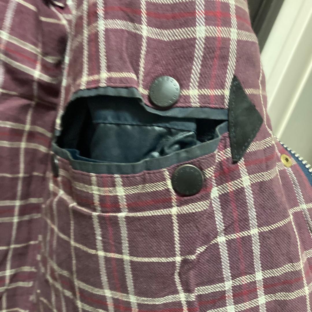激レア 90s Barbour Border オイルドジャケット ブラック 紫