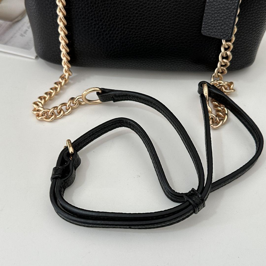 新品 コーチ COACH レザー ノラ キスロック クロスボディーブラック
