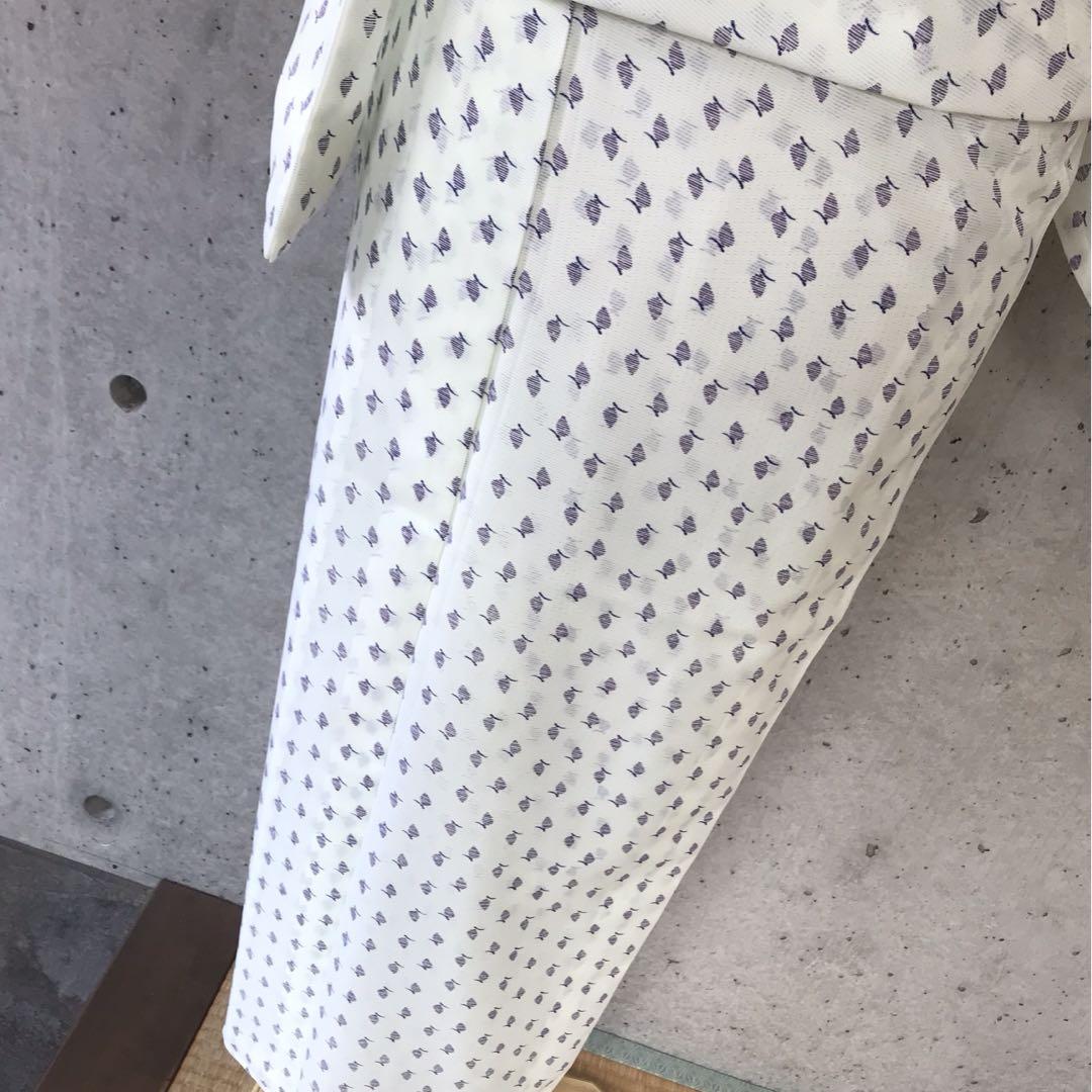 【夏着物】洗える夏着物　化繊　小紋　居敷当て無し