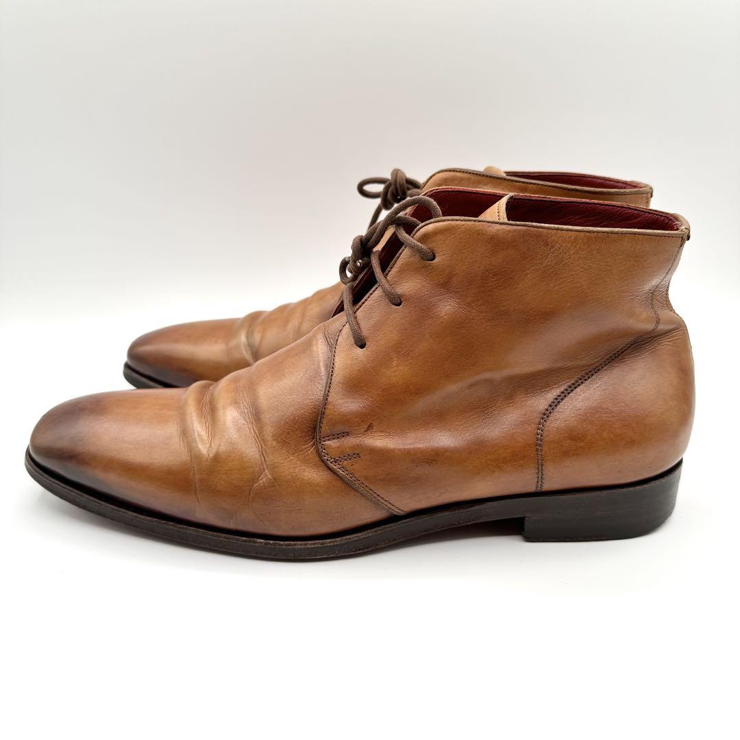 ランキング2025 Santoni 革靴 プレーントゥ レザー チャッカブーツ サントーニ 靴