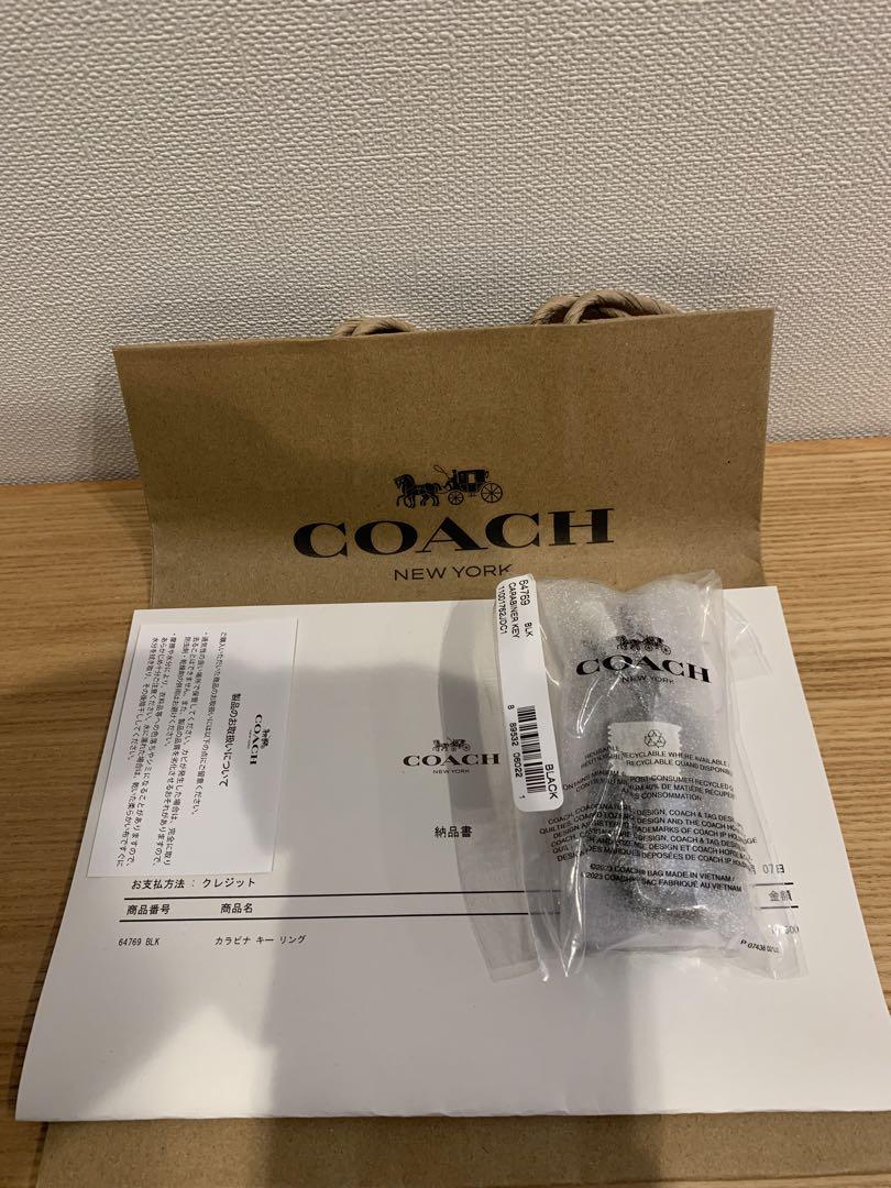 【お値下げ 早い者勝ち】新品COACH コーチ カラビナ キーリング ブラック