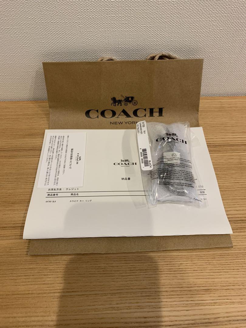 【お値下げ 早い者勝ち】新品COACH コーチ カラビナ キーリング ブラック
