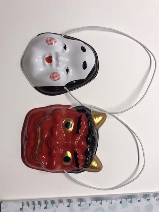 節分のお面セットです。とっても小さくて可愛いお面です。