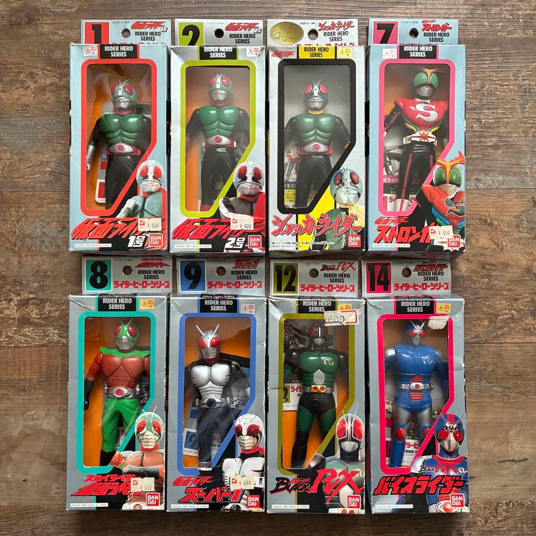 仮面ライダー ソフビ ライダーヒーローシリーズ 8体セット き目立った傷や汚れなし