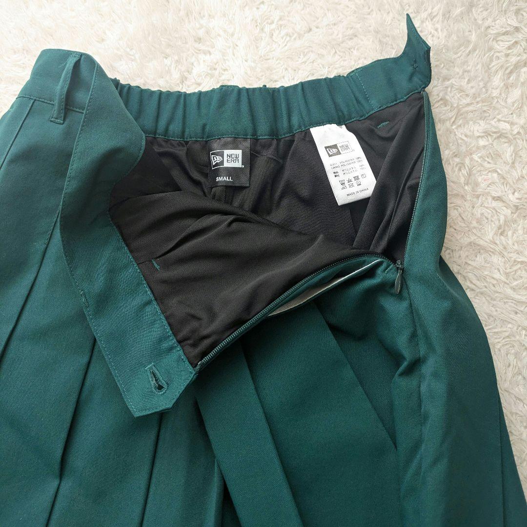 美品✨ニューエラ　グリーン プリーツスカートキュロット 　サイドジッパー