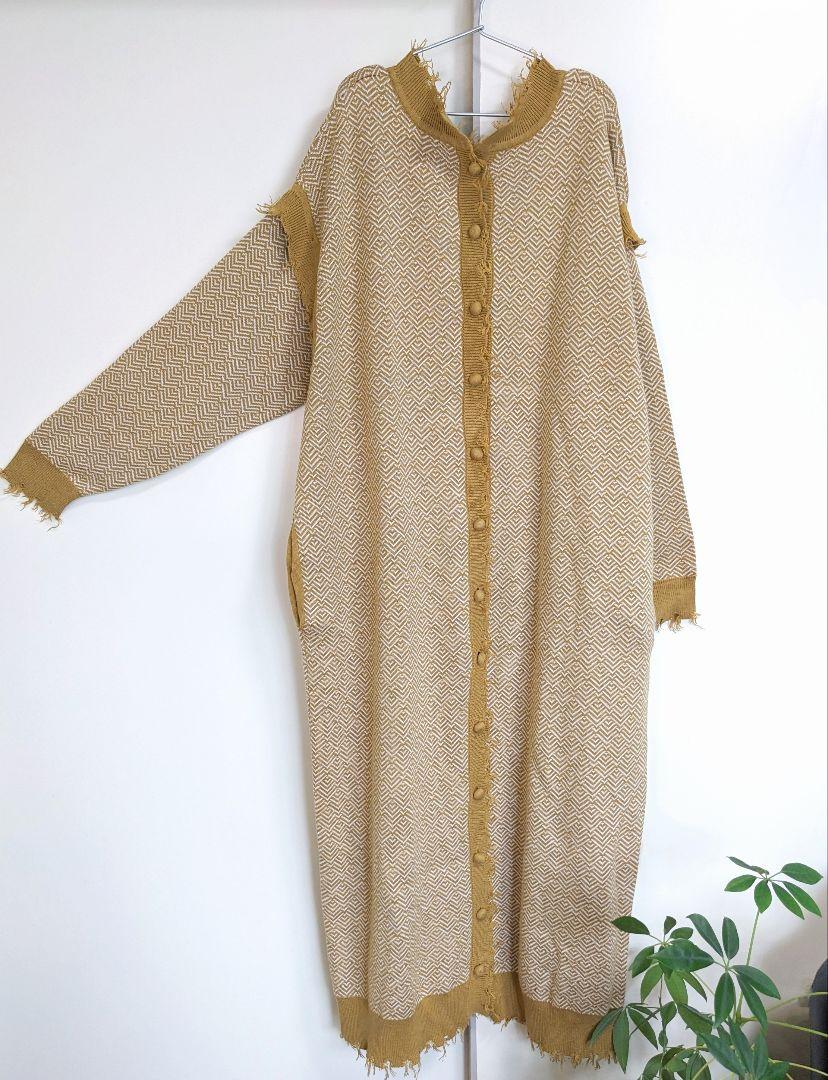 【美品】antiqua ジャガードワンピース ジレ ニット カーディガン 完売品