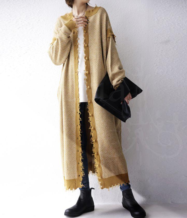 【美品】antiqua ジャガードワンピース ジレ ニット カーディガン 完売品