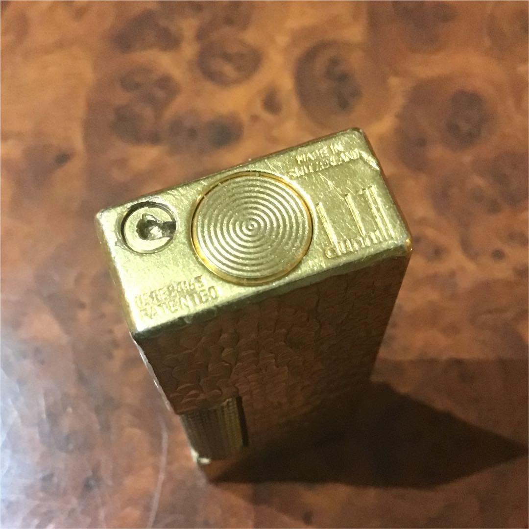 dunhill ダンヒル ライター ゴールド 手彫風 OH済 美品 着火OK