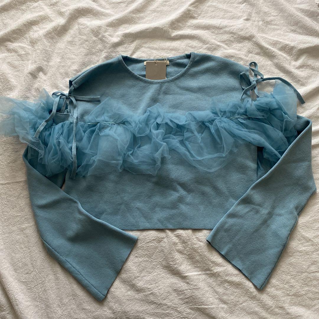 未使用《Alley by w closet》チュールビスチェ付プルオーバー 水色