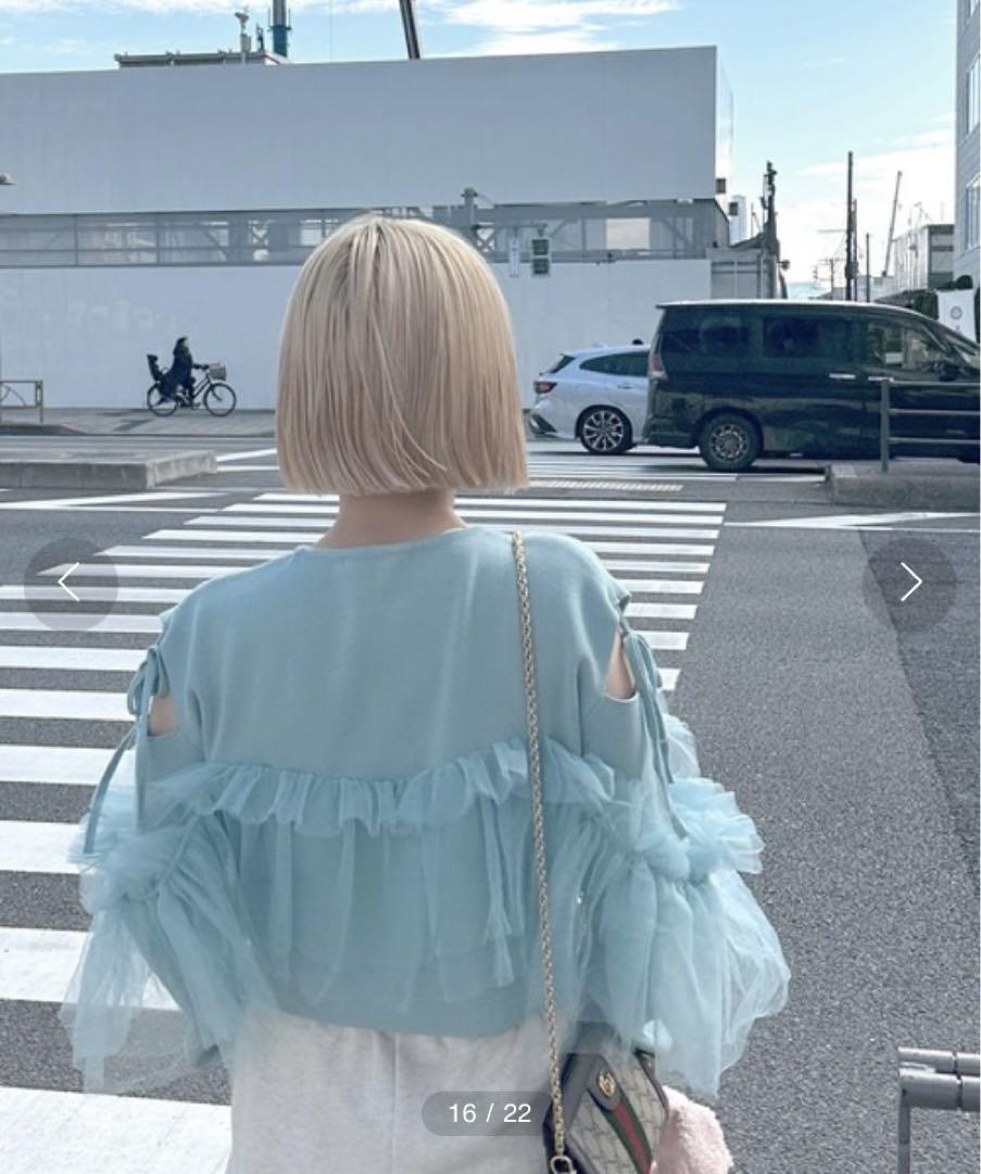 未使用《Alley by w closet》チュールビスチェ付プルオーバー 水色